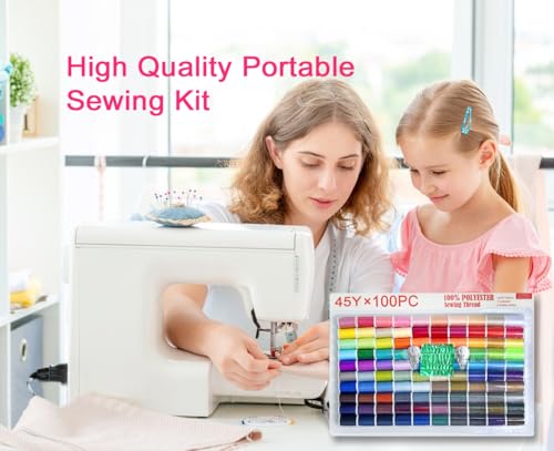 Sewing kit 100 Color Set of Handy Polyester Thread - color: 100 colors