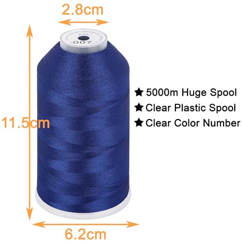 New brothread 2 Huge Spools Embroidery Machine Thread -Prussian Blue - color: Prussian Blue-007