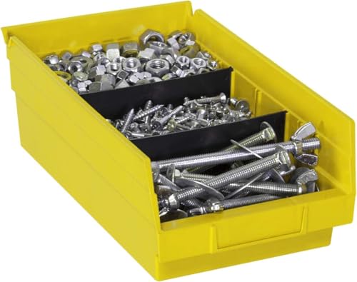 Akro-Mils 30130 Heavy Duty Plastic Shelf Bins, 12"x 6.5"x 4", Yellow, 12-Pk - color: Yellow