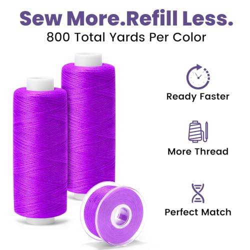 Actmuen 192PCS Sewing Thread Kit, 48 Colors, 96 Thread Spools, 48 Bobbins & Accessories,Polyester Set for Hand & Machine Sewing,Quilting, Repairs and DIY Crafts