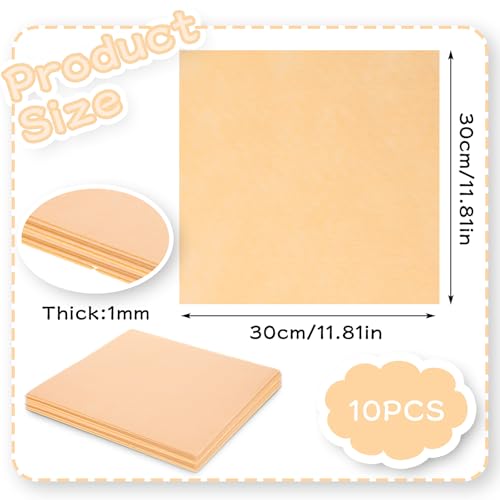 12" x 12" Squares Felt Sheets Fabric, 10Pcs Felt Fabric for Crafts, 1mm Thick Halloween Christmas Fabric Fall Felt Non-Woven Felt Paper for Sewing DIY Projects(Skin Color) - color: Skin Color