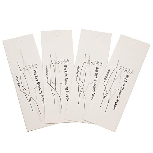 Craftdady 8Pcs Big Eye Beading Needles 4 Sizes Stainless Steel Collapsible Embroidery Sewing Needles for Jewelry Making - color: Stainless Steel Color, 4 Sizes