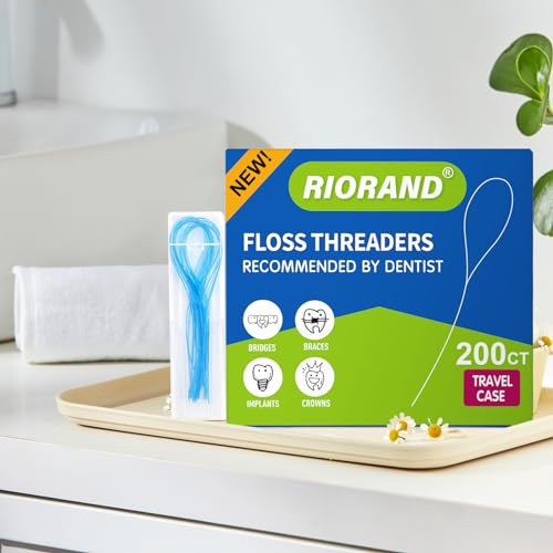 RioRand Orthodontic Floss Threaders for Braces - size: 50 Count (Pack of 4)