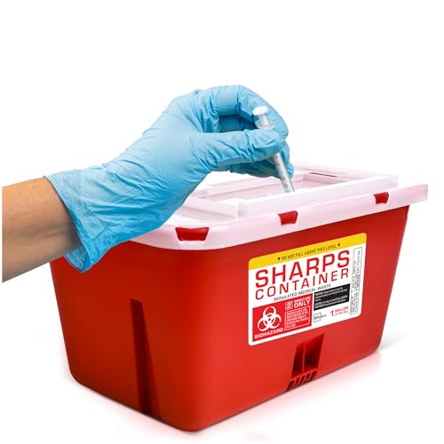 Sharps Container - Large Sharps Containers for Home Use, Needle Disposal - size: 1 Gallon
