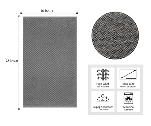 COTTON CRAFT Amazing Kitchen Towels - 8 Pack 100% Cotton Waffle Terry Towel - color: Charcoal, size: 8 Pack
