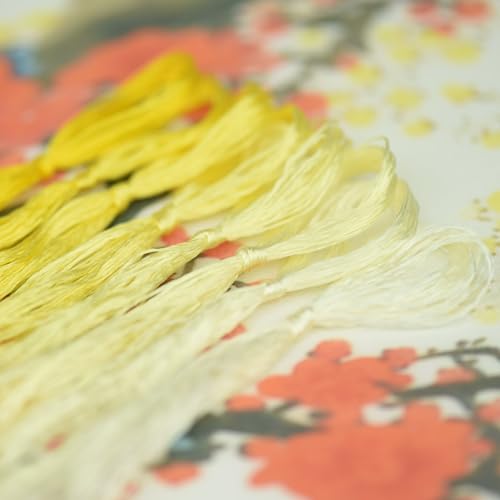 Natural 100% Mulberry Handmade Embroidery Silk Thread Silk Floss (75) - color: 75