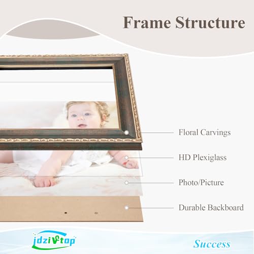 16x20 Frame Vintage Green, Ornate 20x16in Picture Frame with Floral Trim, for 16 x 20inch Gallery Photo Pic with HD Plexiglass, 1.6in Widen 0.8in Thick, Horizontal Vertical Wall Display - color: Vintage Green, size: 16x20in