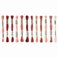 PATIKIL 12 Skeins Embroidery Floss Polyester Embroidery Threads Light Red - color: Light Red