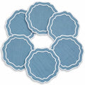 Linen Coasters for Drinks, Set of 6, 6 inch, Marine - color: 1261 - Marine, size: 6 inches