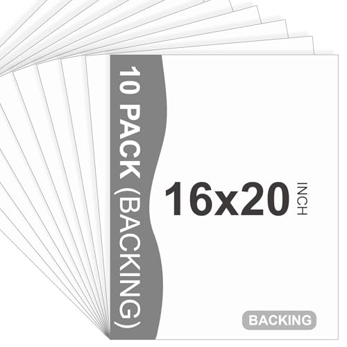 10 Pack Backing Boards, 16x20 Acid-Free Uncut White Mat Boards - size: 16X20