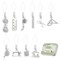 NBEADS 20 Pcs Sewing Tools Beads Needles Threader, 304 Stainless Steel Sewing Needle Threader Stitch Insertion Hand Machine Sewing Thread DIY Tools with Alloy Pendants and Box for Sewing Crafting