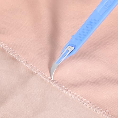 Seam Ripper, 10 Pieces Blue Stitch Remover Tool Thread Cutter Razor Tool Anti-Slip Seam Rippers with Protective Case and Scale Ruler for Sewing Crafting Embroidery Picking Threads Opening Buttonholes