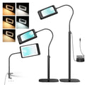 MoKo 10X Floor Magnifying Glass with Light and Stand, Real Glass Lens - color: Black