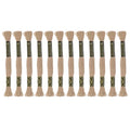 HARFINGTON 12 Skeins Embroidery Floss 8m Each Egyptian Long Fiber Cotton Cross Stitch Thread 26S/2x6 for Embroidery Projects Bracelet, Light Khaki - color: Light Khaki