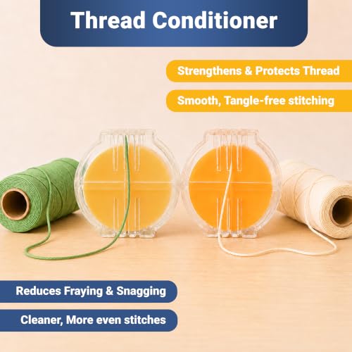 Thread Wax and Thread Conditioner (2pk) 1 Beeswax 1 Synthetic - for Sewing and Gloss Threads Waxer. Magic Conditioner for Hand Sewing Embroidery. Hand Quilting Supplies to Strengthen and Reduce Knots - style: 2pk-1 Beeswax 1 Synthetic