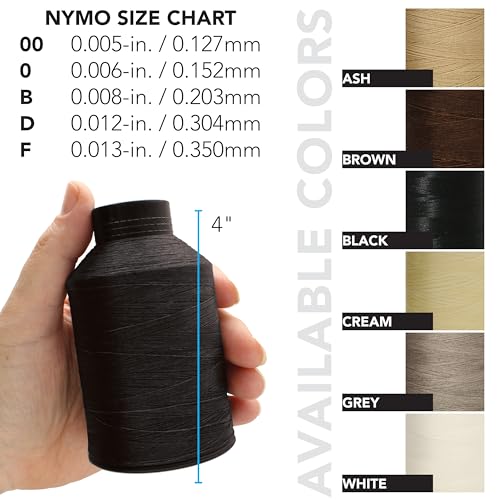 The Beadsmith Nymo Thread, Made of Nylon - color: Black, size: Size F, 1049 Yards