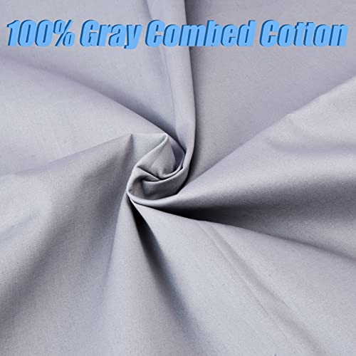 2 Yard Gray Cotton Fabric,Natural Cotton Poplin Fabric by The Yard, 59 Inches Wide 100% Cotton Fabric,Soft Embroidery Muslin Quilting Material for Sewing Material Apparel Cloth - color: Gray, size: 2 Yards