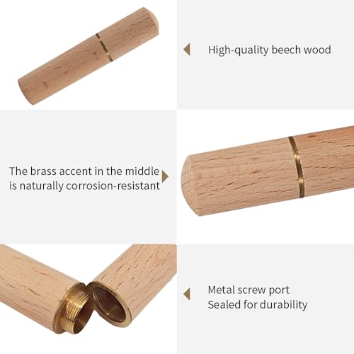 2 Pcs Natural Wood Toothpick Holder Portable Wooden Travel Toothpick Case Pocket Tooth Pick Container Sewing Needle Holder Mini Toothpick Dispenser Handmade Craft Toothpicks Storage Box