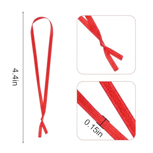 100Pcs Christmas Ornament Ribbon Hangers, Ribbon Ornament Hangers, Hand Tied Ornament Ribbons Loops, Thin Ribbon for Ornaments (Red) - color: Red