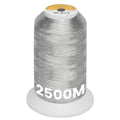 New brothread Metallic Embroidery Machine Thread - Silver M-019 - color: 2500M Single Spool Silver M-019