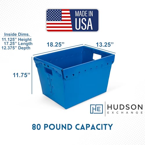 18x13x12" (3 Pack) Space Age Handled Storage Mail Tote, Blue - color: Blue