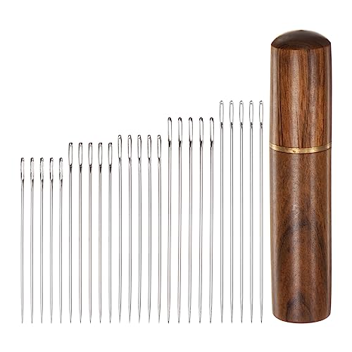 HARFINGTON 25pcs Large Eye Sewing Needles Stainless Steel Embroidery Thread
