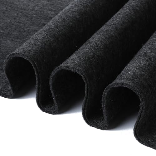 HaoFeijh Felt Fabric 36 * 36 Inch Wide 1.6mm,Fabric Sheets Soft Woven Acrylic Craft Fabric for DIY Craft Work Sewing Patchwork,Craft Felt - color: Dark Grey, size: 1