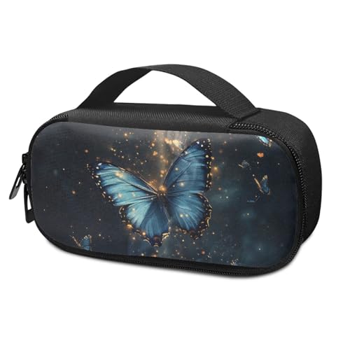Blue Butterfly Insulin Cooler Travel Case with Side Handle Diabetic Insulated Organizer Portable Cooling Bag for Insulin Pen and Medication Diabetic Supplies - color: Blue Butterfly