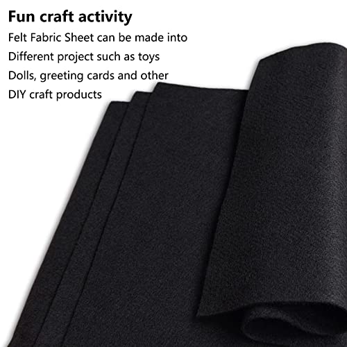 Jtnohx Soft Black Felt Sheets Flexible Felt Fabric for Crafts 12" 20Pcs - color: Black