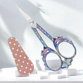 Retro Embroidery Sewing Scissors with Case Small Size Crafting Cross Stitch Accessory - size: 4.5 Inch, style: Style CC1702F