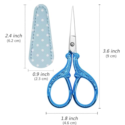 Small Thread Scissors 3.6 inch Stainless Steel Classic Scissors - color: Dark Blue