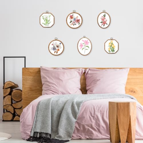 Faylapa 6Pcs 5.5 inch Octagonal Embroidery Hoop Set - size: 6pcs 5.5 inch Octagonal