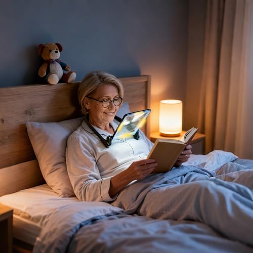 Magnifying Glass with Light for Reading,Rechargeable Hands Free Magnifier