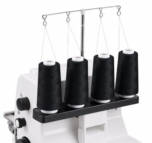 ilauke 4 x 3000 Yards Black Serger Thread Cones - color: Black