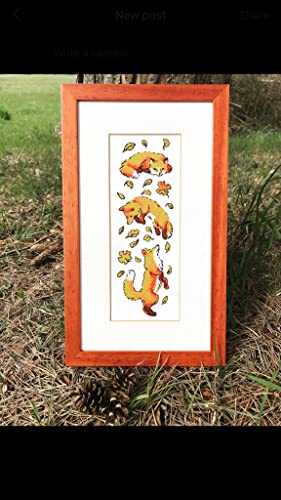 RIOLIS 1879 Foxes in Leaves Counted Cross Stitch Kit 3 x 9.5 in - style: Foxes in Leaves 1879