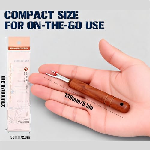 shjaywmda Precision Sewing Seam Ripper with Wooden Handle