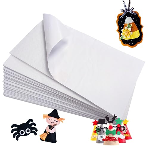 Jtnohx Self Adhesive Felt Sheets Adhesive Backed Felt Fabric White 4"x8" - color: White