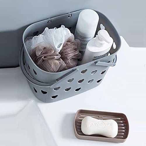 Portable Shower Caddy with Handle Plastic Shower Basket, 2 Pack, Grey - color: Grey, size: 2 Pack