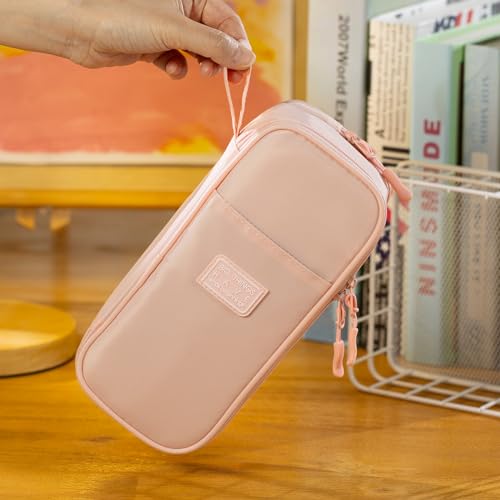 CICIMELON Large Pencil Case Big Storage Pen Pouch Bag with Compartment for School Supplies Office College Teen Boys Girls Adults, Upgraded Pink - color: Upgraded Pink