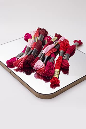 12 Pieces | Premium Embroidery Thread | 100% Egyptian Cotton Premium Skeins | Cross Stitch Embroidery Floss | Oeko TEX Certified Stranded Cotton (Red Tones) - color: Red Tones