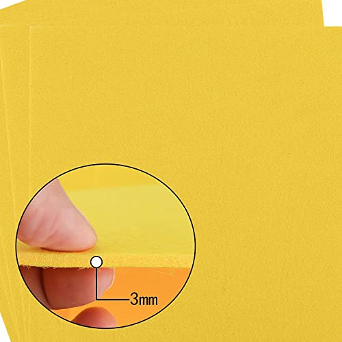 Savita 5Pcs 10x9 Inch 3mm Thick Felt Sheets, Stiff Felt Hard Craft Fabric Squares for Kids DIY Crafts Patchwork Embroidery Sewing Crafting Project (Yellow) - color: Yellow