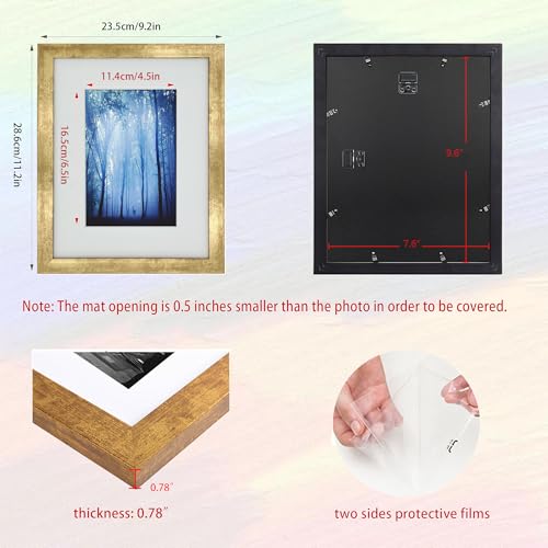 8x10 Photo Frame Gallery Picture frame with 5x7 mat,Freestanding and Wall Mountable,Gold - color: Gold, size: 8x10