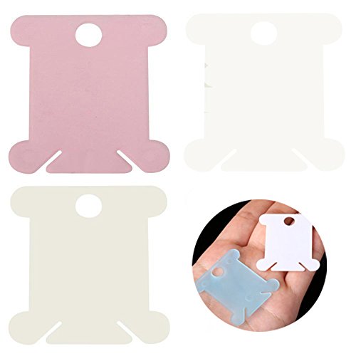 Ximimark 200 Plastic Thread Bobbins for Cross Stitch Embroidery Floss&Craft Storage,Pink