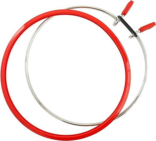 Nurge Metal Embroidery Hoops - Premium Spring Tension Embroidery Hoop for Cross Stitch - Durable Ring with Quick Release Safety Clip - Ideal for Crafters,Beginners & Professionals - Red - Large - color: Red, size: Large