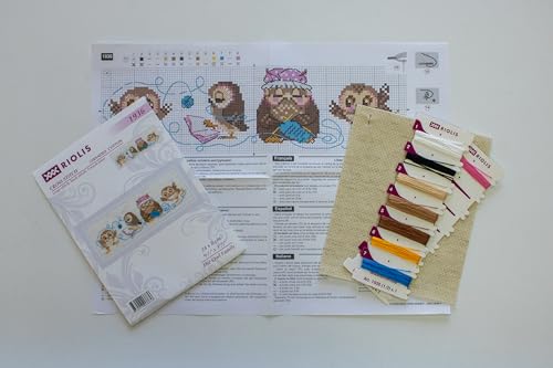 RIOLIS 1936 Owl Family Counted Cross Stitch Kit 9.5 x 3.25 in - style: The Owl Family 1936