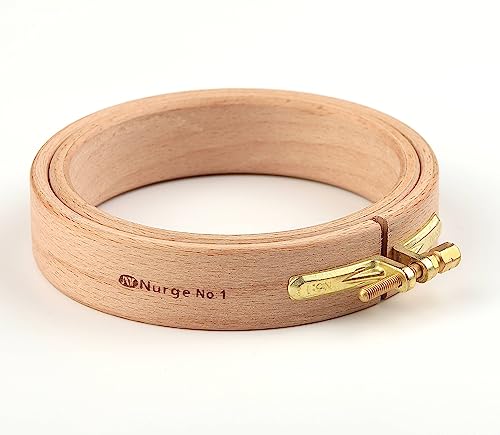 Nurge Premium Quality Beech Wood Embroidery Hoop, Cross Stitch Hoop with Gold Plated Adjustable Brass Screw for DIY Projects Ideal for Crafters,Beginners & Professionals - 3.94" Diameter & 0.93" Thick - size: 3.94" / 100mm Dia