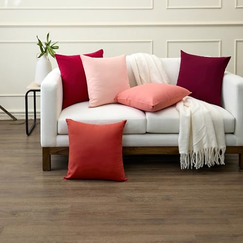 Encasa XO Throw Pillow Covers, Cotton, No Inserts 18"x18" - color: Deep Red, size: 18" x 18" (Pack of 2)