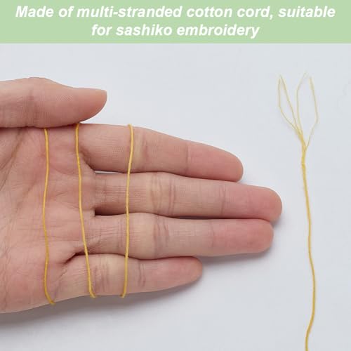FREEBLOSS 4Pcs Sashiko Thread 110 Yards*4 Colors Natural Dyeing Cotton Embroidery Thread Japanese Quilting & Embroidery Sashiko Kit Supplies - color: Dark Yellow
