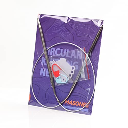 Stainless Steel Circular Knitting Needles Size 8 (5mm) 24inch Length - size: US 8(5mm) 60mm