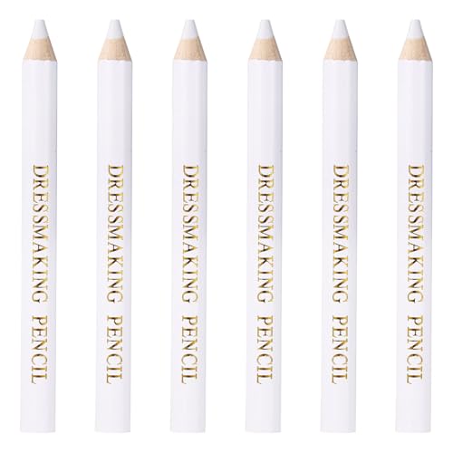 6pcs Fabric Markers for Sewing Pen, Water Soluble Tailors Chalk (White) - color: White